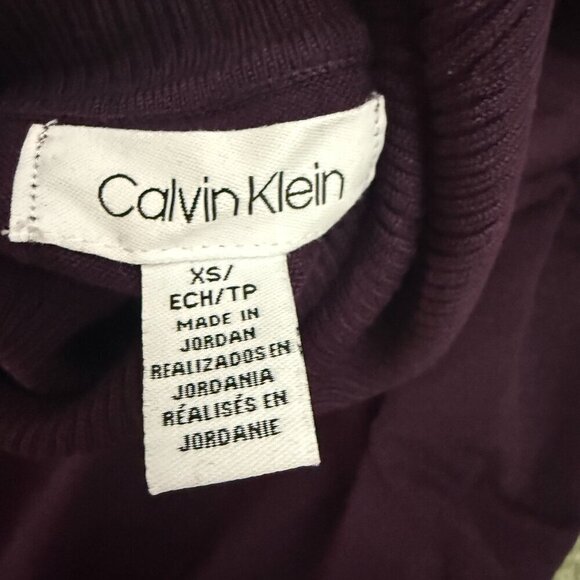 Calvin Klein Plum Burgundy Turtleneck Sweater - Size XS - Picture 2 of 5